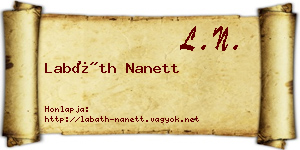 Labáth Nanett névjegykártya